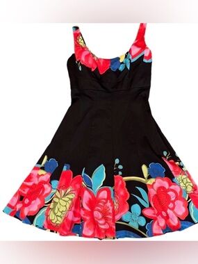 Nine West Floral A-line Sundress with Pink & Blue Accents size 12